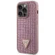 Guess Rhinestone Triangle dėklas iPhone 14 Pro telefonui, rožinis