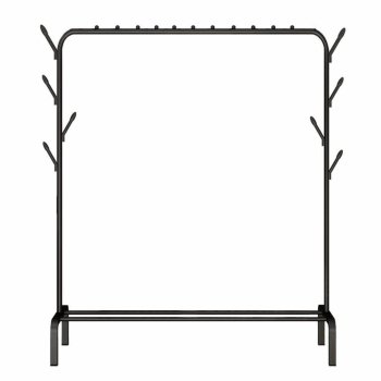 Heavy Duty Garment Rack with Shoe Shelf, Black