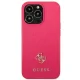 Guess Saffiano 4G Small Metal Logo dėklas iPhone 13 / 13 Pro, rožinis