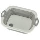 Collapsible Silicone Bowl / Cutting Board / Sink 4in1 5.5L, White/Grey