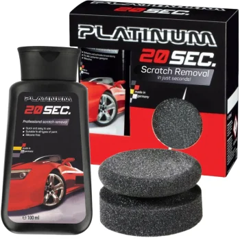 Platinum 20 Sec. įbrėžimų šalinimo rinkinys su pasta ir kempinėle, 100 ml