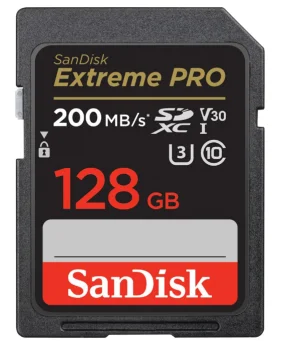Atminties kortelė SanDisk Extreme Pro 128GB SDXC C10 V30 UHS-I U3, juoda