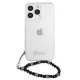 Guess Pearl dėklas iPhone 13 ir 13 Pro su perlų pakabuku