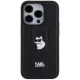 Karl Lagerfeld dėklas iPhone 14 Pro Gripstand Saffiano Choupette Pin, juodas