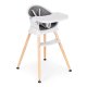 ECOTOYS 6-in-1 maitinimo kėdutė su nuimamu padėklu 137357, pilka