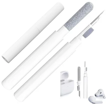 Compact 3-in-1 Earphone Cleaner, White