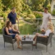 MultiGarden sodo baldų komplektas, 2 kėdės ir stalas, pilkas