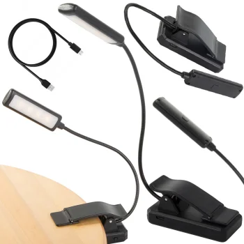USB skaitymo lemputė su segtuku, 9 LED, juoda