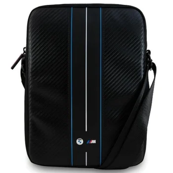 BMW Carbon & Blue Stripe krepšys 10" planšetiniam kompiuteriui, juodas