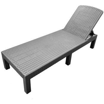 Sulankstomas sodo ir paplūdimio gultas Gotel L65, pilkas/rudas