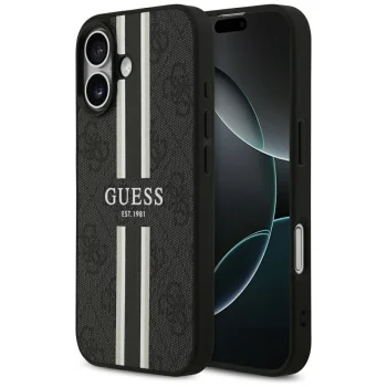 Guess 4G Printed Stripes MagSafe Case for iPhone 17, Black