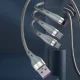 Dudao L20X 3-in-1 USB Cable to Lightning / Micro USB / USB-C 65W, 1.2m, Gray