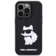 Karl Lagerfeld dėklas iPhone 14 Pro, 3D Rubber Choupette, juodas