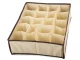 Underwear and Socks Drawer Organizer, 16 Compartments, Beige