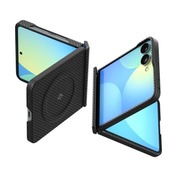 Spigen AirSkin Aramid MagFit dėklas Samsung Galaxy Z Flip 8, juodas