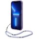 Guess Translucent Pearl Strap dėklas su virvele iPhone 14 Pro, violetinis