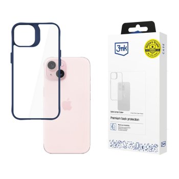 Apsauginis dėklas 3MK Satin Armor Case+ skirtas Apple iPhone 15, skaidrus / mėlynas