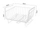 Under-Shelf Hanging Metal Basket with 5 Hooks and Paper Towel Holder, White