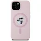 Karl Lagerfeld Silicone Karl&Choupette MagSafe dėklas, skirtas iPhone 15, rožinis
