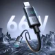 Joyroom S-A16 Pro USB-A į USB-C laidas 66W su ekranu 1.2m, juodas