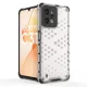 Telefono dėklas Realme C31 Honeycomb hibridinis, skaidrus