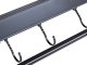 Hanging Wall Shelf with Hooks and Railing, 30 cm, Black