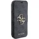 Guess atverčiamasis dėklas „iPhone 15 Pro“ telefonui (4G Big Metal Logo), pilkas