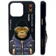 Dėklas iPhone 15 Pro Max telefonui Nimmy Cool&Cute 2.0 Monkey, juodas