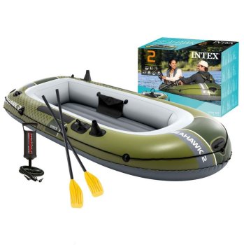 Pripučiama dvivietė valtis Intex Seahawk 2 su siurbliu ir irklais