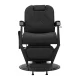 Barber Chair Gabbiano Bruno, Black with Black Base