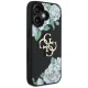 Apsauginis dėklas Guess Grained Roses Big 4G logo iPhone 16, juodas