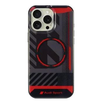 Audi iPhone 16 Pro Max dėklas IML Sport MagSafe, juodas