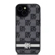 DKNY dėklas iPhone 15 / 14 / 13 modeliams Leather Checkered Mono Pattern, juodas