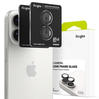 "Ringke" kameros objektyvo apsauginis stiklas "iPhone 17", juodas (2 vnt.)