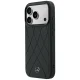 Mercedes Leather Crossed Lines MagSafe dėklas skirtas iPhone 17 Pro / 18 Pro, juodas