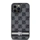 DKNY Leather Checkered Mono Pattern dėklas iPhone 14 Pro Max telefonui, juodas