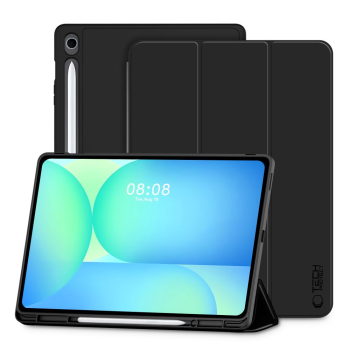 Atverčiamas dėklas Tech-Protect SmartCase Pen Samsung Galaxy Tab S10 FE+ 13.1, juodas