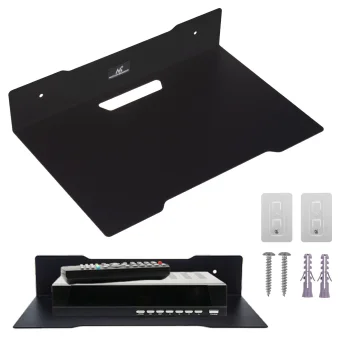 Maclean MC-122 Wall Shelf for Set-Top Box, Steel, 5kg, Black