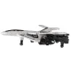 RC dronas lėktuvas Syma P01 2.4 GHz su LED apšvietimu ir triukais, sidabrinis