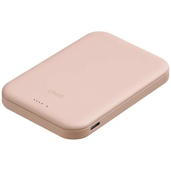 Uniq Lyden Lexa Magnetic 5000mAh PD USB-C MagSafe išorinė baterija, rožinė
