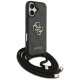 Guess 4G Big Logo Cord Strap Crossbody dėklas iPhone 17, juodas