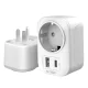 Tech-Protect TA100 kelioninis adapteris iš EU į US su USB-A ir USB-C, baltas