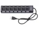 USB šakotuvas 7x USB 2.0 su atskirais jungikliais, juodas