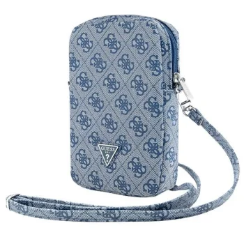 Guess Zip 4G Triangle dėklas-krepšelis telefonui, mėlynas
