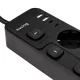 Huslog ilgintuvas su 5 jungikliais, 4 lizdai, 4x USB, 1.5m, juodas