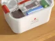 Medicine Storage Box First Aid Kit Organizer with Removable Tray, White and Red