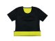 Women\'s Neoprene Fitness T-Shirt with Short Sleeves, Black, Size L