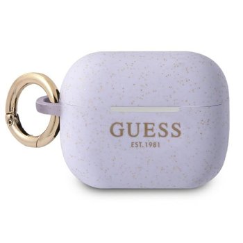 „Guess Silicone Glitter“ „AirPods Pro“ dėklas, purpurinis