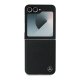 „Mercedes Leather Wood Imitation MagSafe“ dėklas „Samsung Galaxy Z Flip 6“, juodas