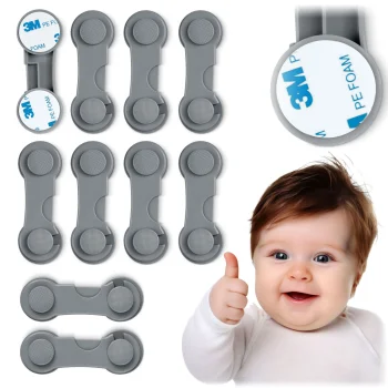 Spintelių ir stalčių apsaugos Ricokids 798301, 10 vnt., pilkos